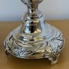 IMG_8623 Pair of tall silver Shabbat candlesticks London 1916 Morris Salkind