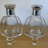 Fabulous pair of French Art Deco silver necked crystal decanters c-1910