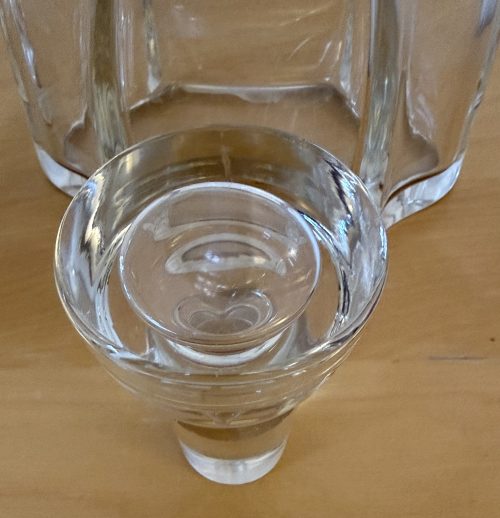 Fabulous pair of French Art Deco silver necked crystal decanters c-1910