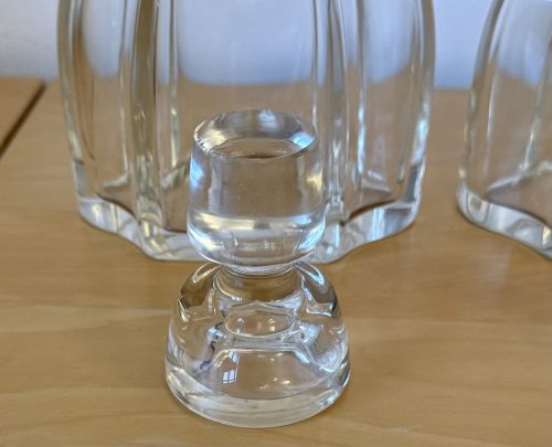 Fabulous pair of French Art Deco silver necked crystal decanters c-1910