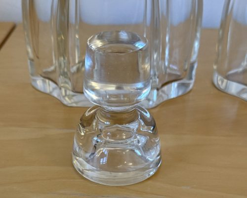 Fabulous pair of French Art Deco silver necked crystal decanters c-1910