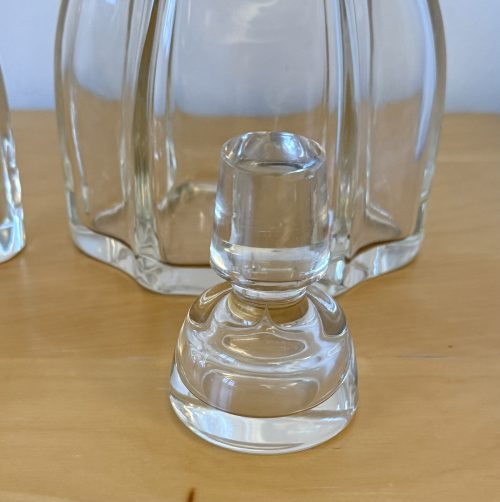 Fabulous pair of French Art Deco silver necked crystal decanters c-1910