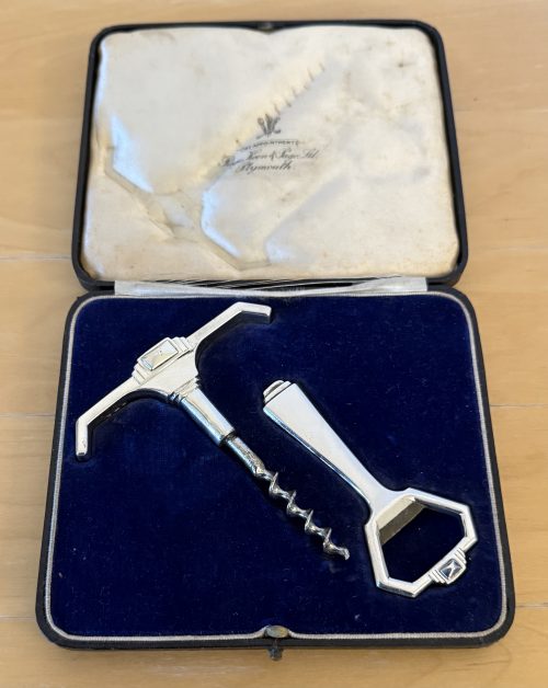 IMG_8674 Unusual Art Deco silver corkscrew and bottle opener London 1936